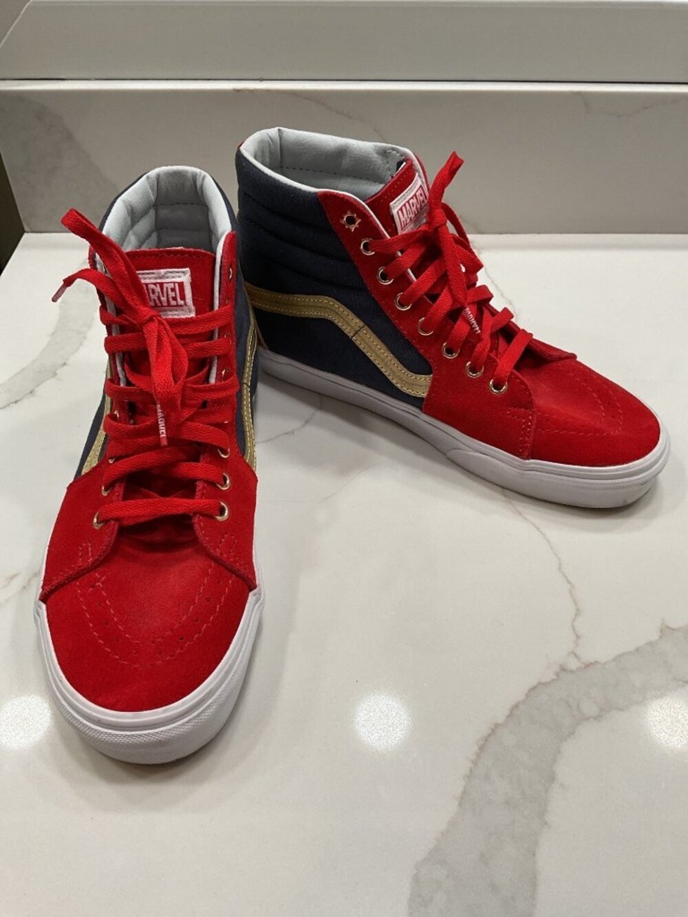 NWOB Vans X Marvel Sk8 Hi Unisex Red Suede High Top Sneakers M 8 W 9.5